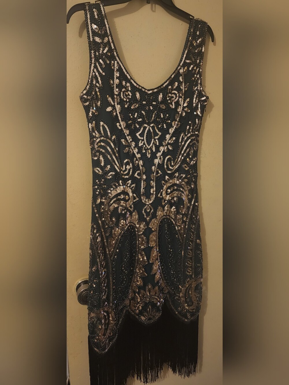 Sequin Fringe Green Dress